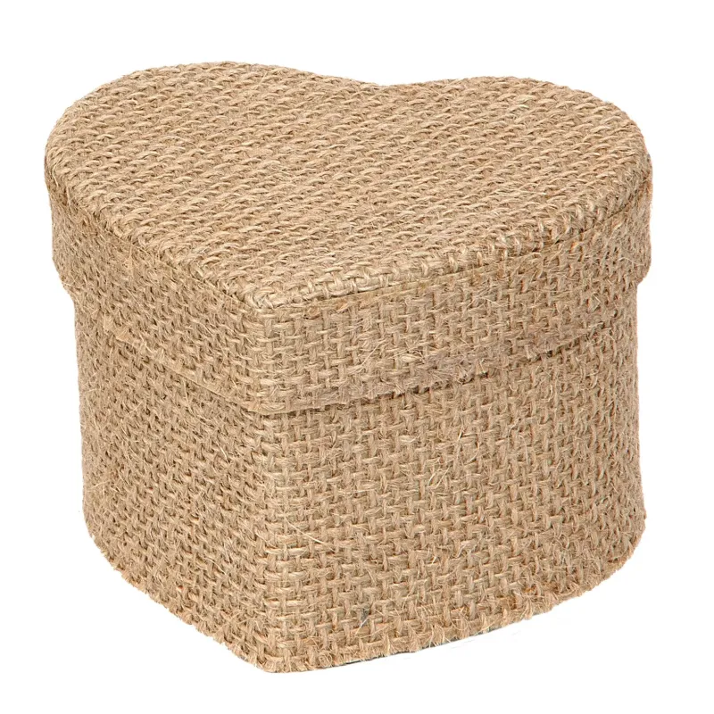 Boîte en jute en forme de cœur cm 9,5x8x6,5 h | ChartaRè