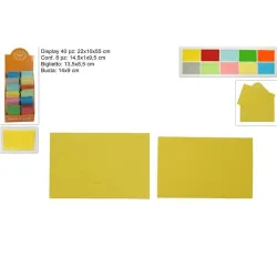 8 kolorowych kartek okolicznościowych z kopertą 13,5x8,5 cm