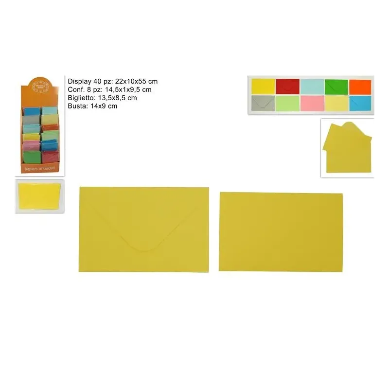 8 színes üdvözlőlap borítékkal 13,5x8,5 cm