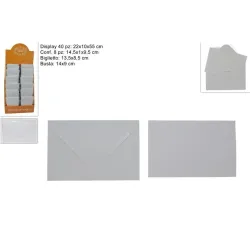 8 vita gratulationskort med kuvert 13,5x8,5 cm