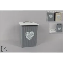 Houten kist met hart cm 12x17