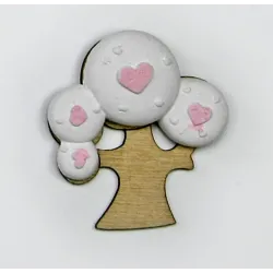 12 Árboles con Corazones en Madera y Yeso 3 Colores