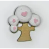 12 Alberi con Cuori in Legno e Gesso 3 Colori