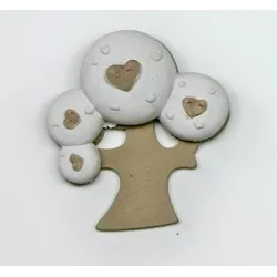 12 Árboles de Corazón de Madera y Yeso en 3 Colores NAT