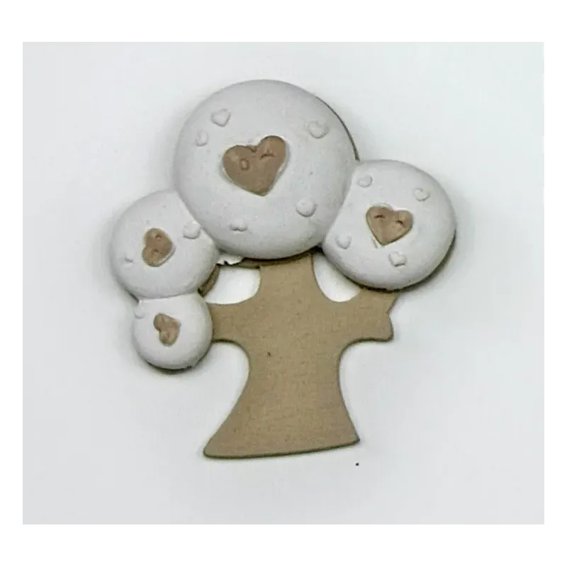 12 Alberi di Cuori in Legno e Gesso in 3 Colori  nat