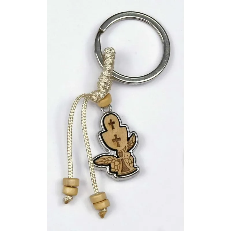 12 Keychain Chalice in Wood color Natural | ChartaRè