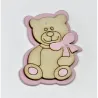 Urso de peluche cor-de-rosa e azul em madeira 12 pcs rosa