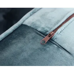 3-zitsbank in blauw fluweel met ritssluiting