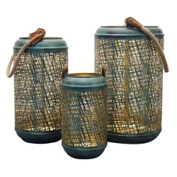 Linterna Connie en agua de mar metálica decorada | ChartaRè