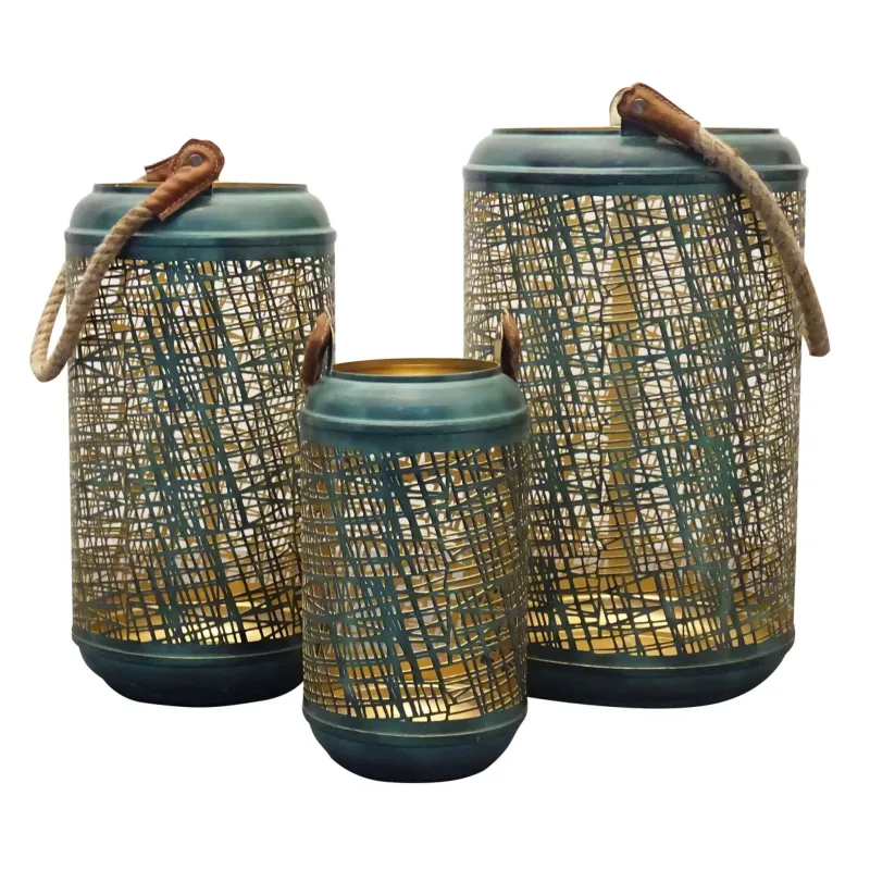 Connie Lantern in Decorated Metal Sea Water | ChartaRè