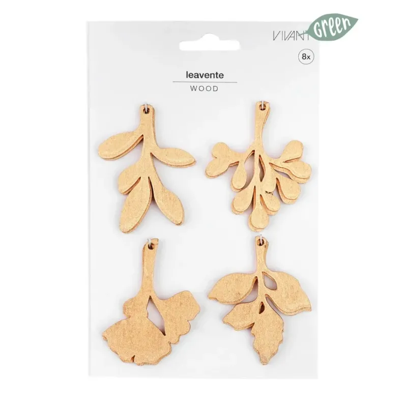 8 Decorazioni Oro in Legno