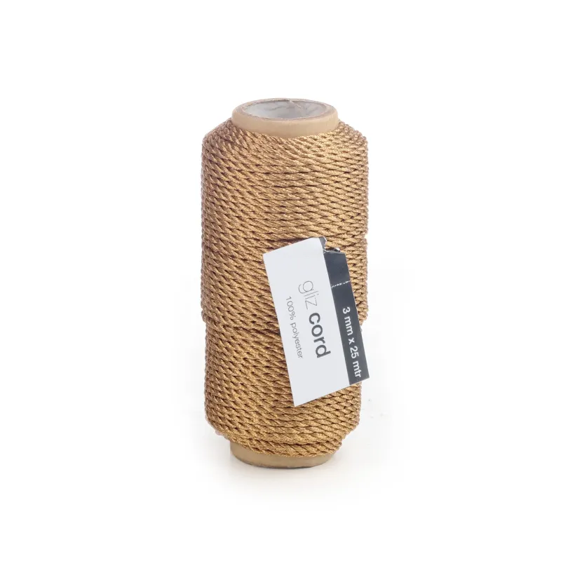 3-ply rope Gliz mm 3x25 mt Available in 3 gold colors