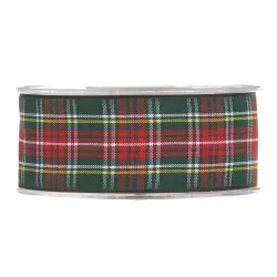 Fita tartan branca, vermelha ou verde em vários tamanhos