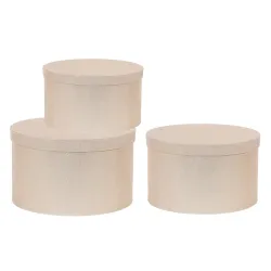 pink Set of 3 Cylindrical Boxes in 2 Colors