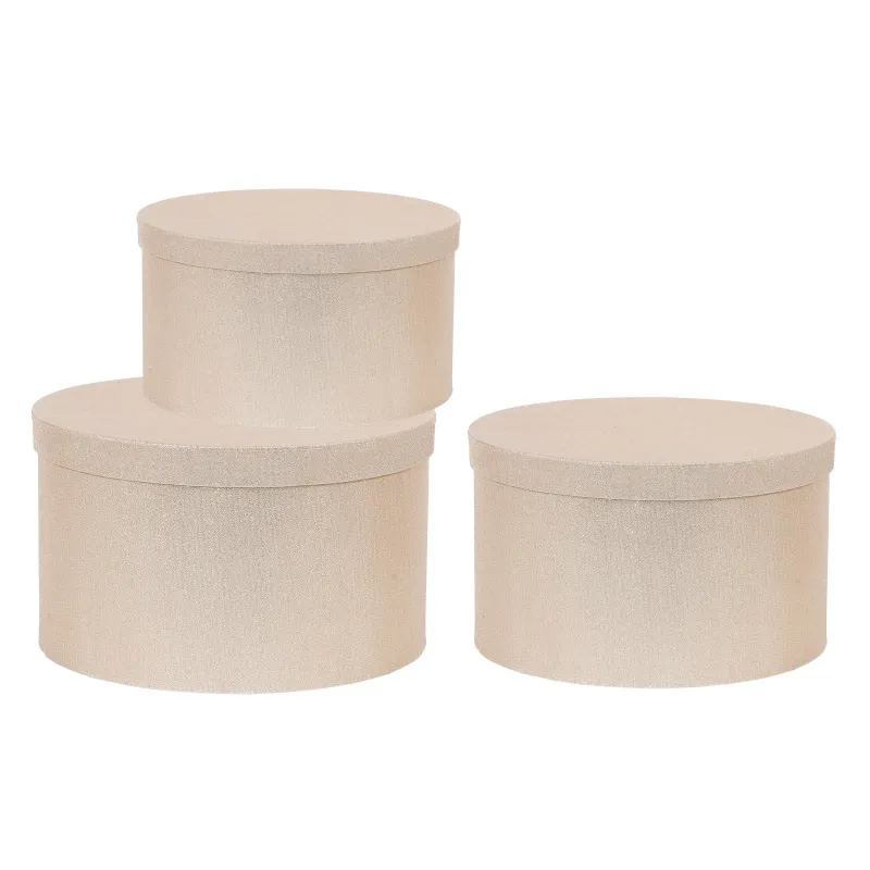 pink Set of 3 Cylindrical Boxes in 2 Colors