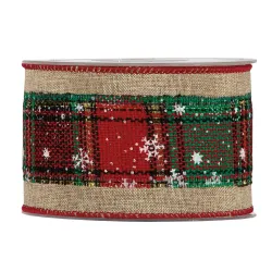 Double Ribbon in 2 Colors mm 63x10 mt red green
