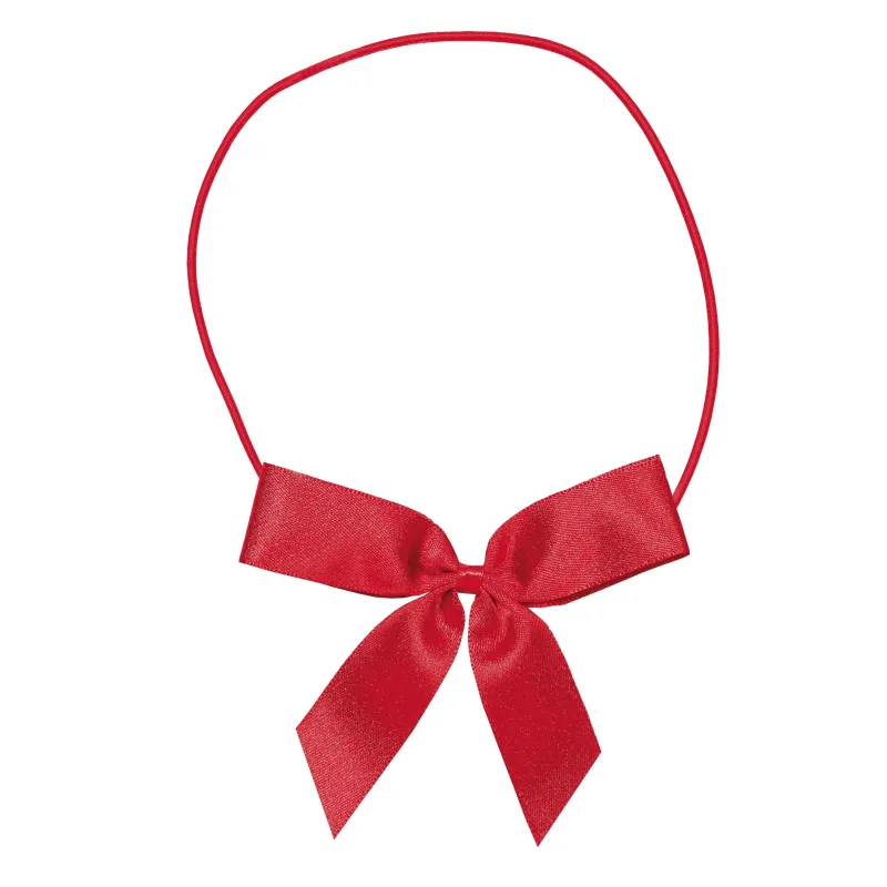 24 Elastic Bows in 3 Colors Cm 12 red