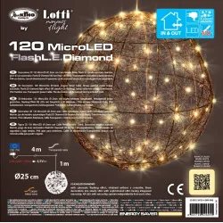 3D Sphere with Warm White MicroLed in 2 Sizes