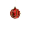 Esfera de vidrio rojo con decoraciones doradas | ChartaRè
