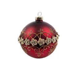 Burgundy Gold Glass Sphere in 2 Sizes 8