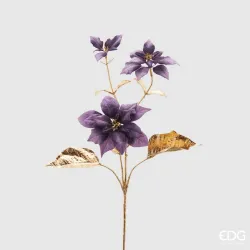 Rama de Flor de Pascua de Lavanda con Tallo de Oro en dos tamaños EDG, Ideal para uso profesional en actividades comerciales