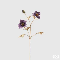 Ramo Elleboro Lavanda con Stelo Oro H 68 Cm