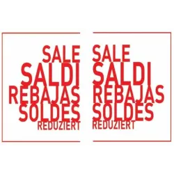 2 Corner stickers without glue Balances red right + left cm. 30x40