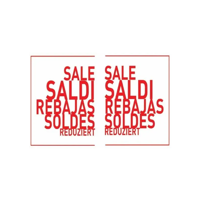 2 Autocollants d’angle sans colle Balances rouge droite + gauche cm. 30x40