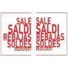 2 Vetrofanie Angolari Senza Colla Saldi Rosso Dx + Sx Cm. 30x40