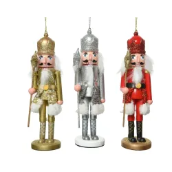 Plastic Glitter Nutcracker h 17 Cm
