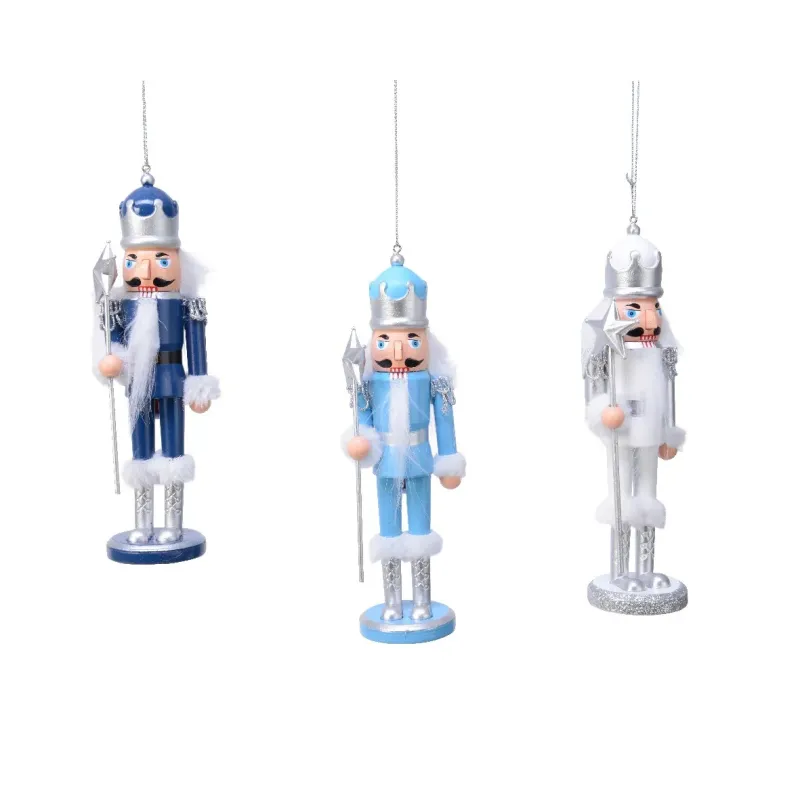 Plastikowy dziadek do orzechów w różnych kolorach h 17 cm niebieski