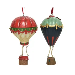 Colored Polyresin Hot Air Balloon h 45 Cm