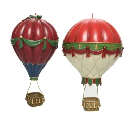 Colored Polyresin Hot Air Balloon h 25.5 Cm
