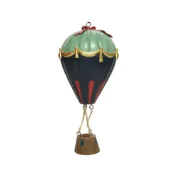 Montgolfière en polyrésine bleue h 80 cm
