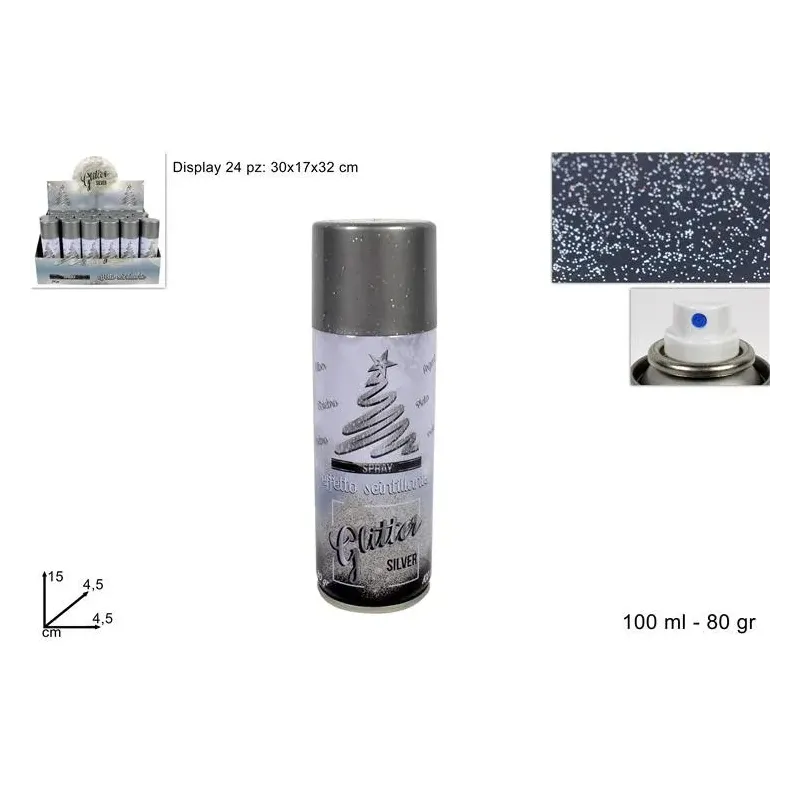 Spray pailleté Bombe 100 ml blanc