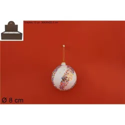 White Glass Sphere with Sequins diameter cm.10 | ChartaRè