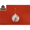 Sfera Vetro Bianco con Paillettes diametro cm.10 | ChartaRè