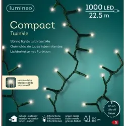 1000 compacte LED's 22,5 mt witte of veelkleurige groene kabel
