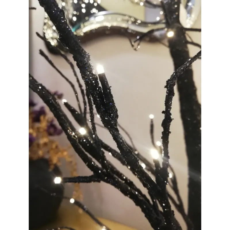 Μαύρο Δέντρο Glitter με LED Διάφορα Ύψη | ChartaRè