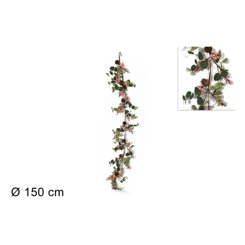 Garland with Pink Berries and Pine Cones cm 150 | ChartaRè