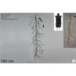 Μαύρο Κλαδί 300LED Θερμό Λευκό Φλας 160 cm