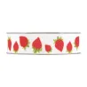 White Ribbon with Strawberries in 3 Sizes