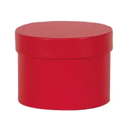 Caja redonda dm 9x6.5 h Rojo y Negro, ideal para cajas de regalo