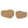 Set of 2 Heart Boxes cm 5 h in 3 Colors