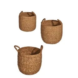 Naturlig korg med handtag i tre storlekar