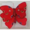 2 Papillons Rouges Velours avec Clip