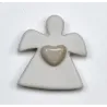 4 Porcelain Angel Magnets with Ivory Heart