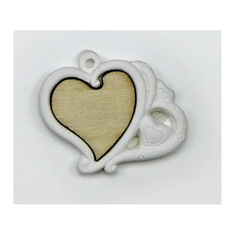 Double Coeur en Plâtre et Bois 12 pcs | ChartaRè
