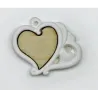 Double Heart in Plaster and Wood 12 pcs | ChartaRè