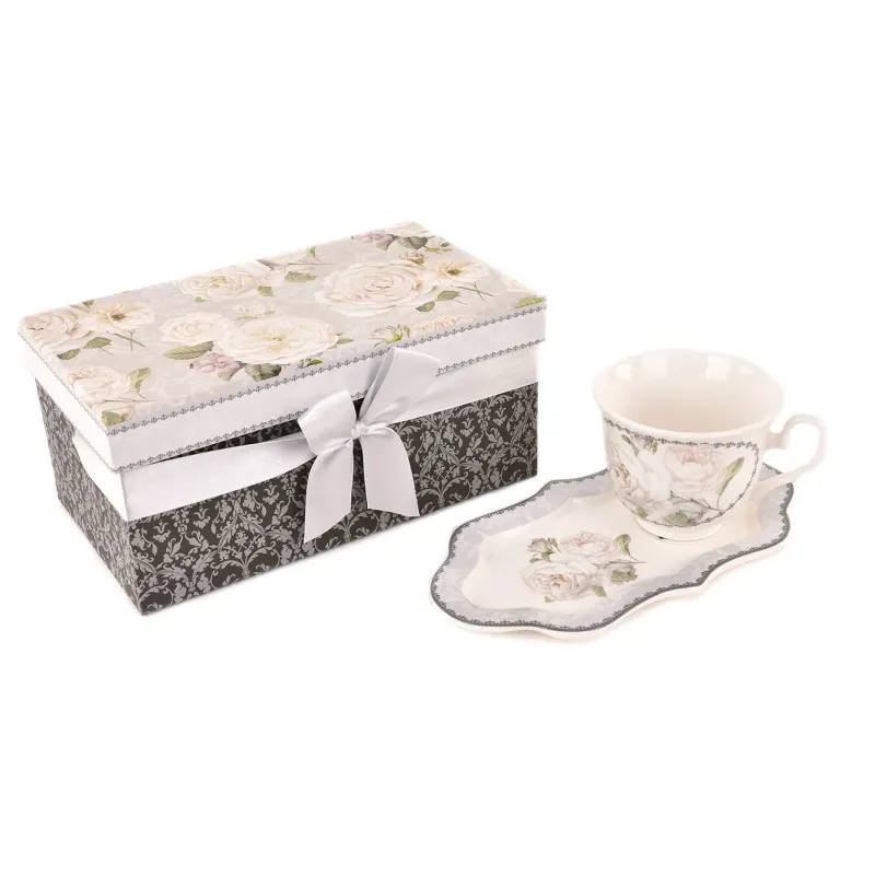 Tea Cup Set with Plate and Matching Gift Box | ChartaRè
